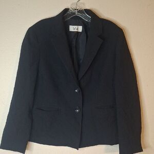 Le Suit Black Pinstripe Blazer size 12